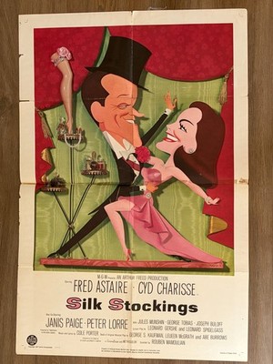 SILK STOCKINGS 1957 orig 1-sheet poster FRED ASTAIRE / CYD CHARISSE Kapralik art