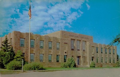 Emmons County Court House, c1950, Linton, North Dakota, Curteich, Postcard