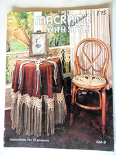 Macrame With Style Book GM-9 15 Projects 1977 Desk Set Towel Holder Pillow More