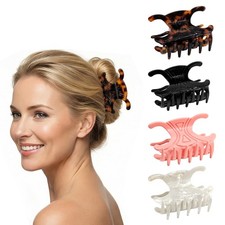 Medium Claw Clips for Women, 4 Pack Acetate Butterfly Hair Clips, Multicolor