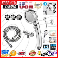 Chrome High Pressure Handheld Shower Head with ON/OFF Pause Switch, 3 Spray M...