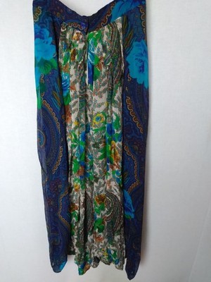 LUXUS! Damen Rock lang 100% Seide bunt Paisley KENZO Paris  D Gr.32 /FR Gr.36