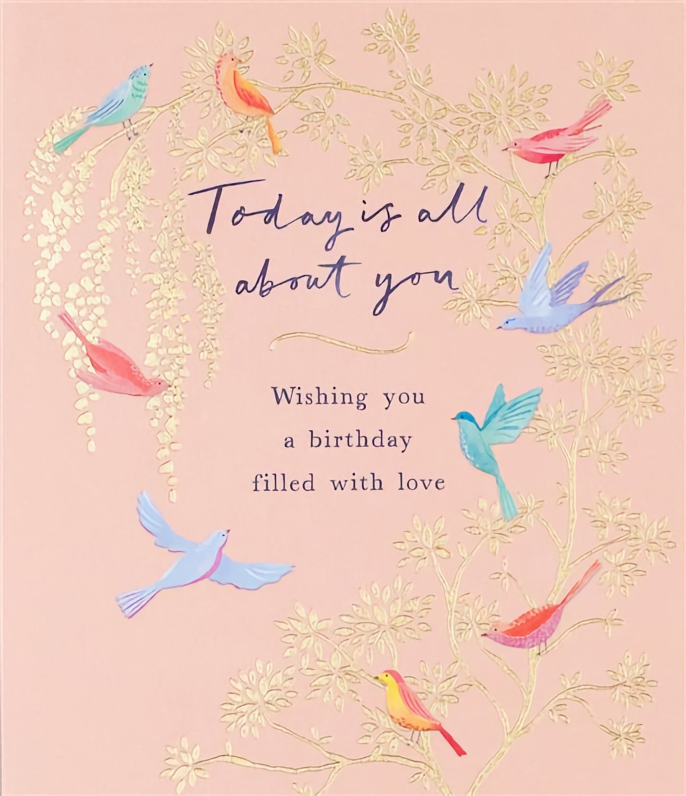 Happy Birthday Card Garden Birds Flowers Female Mum Nan Sister Daughter Friend