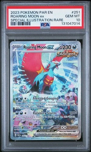 Roaring Moon ex 251/182 Paradox Rift Illustration Rare PSA 10 Pokemon Card