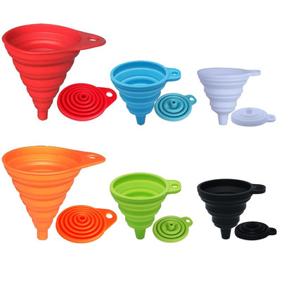 Kitchen Funnel Set, Small and Large, Kitchen Gadgets Accessories Foldable Silico