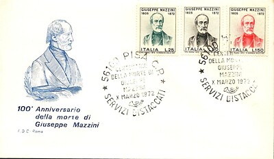 Postgeschichte - FDC Rom - Republik - 1972 - 100. Todestag Mazzini