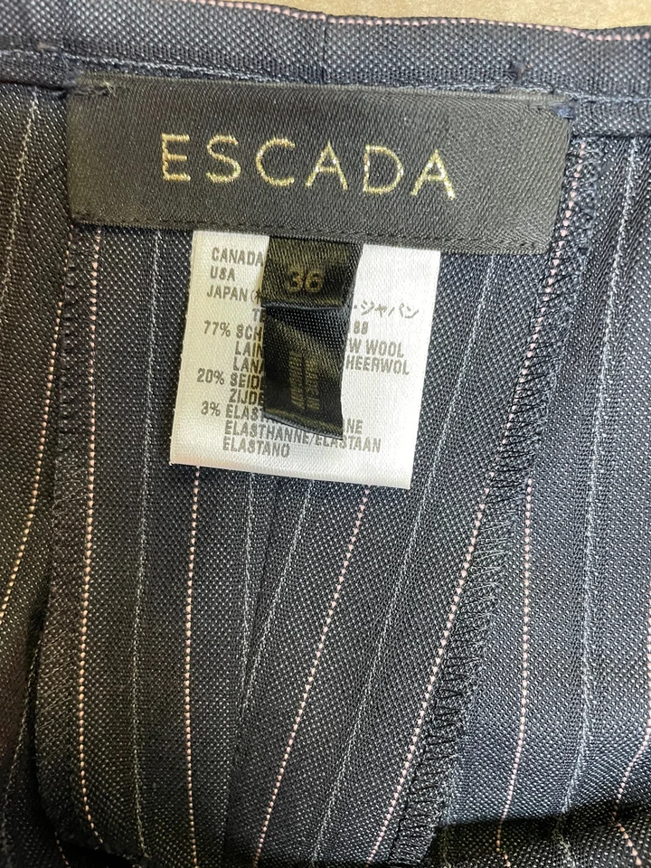 Pantalones de vestir Escada talla 2 mezcla de lana y seda 28 X 31 tiro medio cremallera lateral Foto 3 de 4