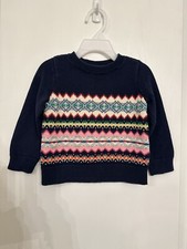 Baby Gap Girls Multicolored Design Crew Sweater Size 2 Years