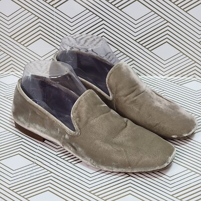 Vince Italy Women's Bray Venetian Loafer Size Taupe Gray Crushed