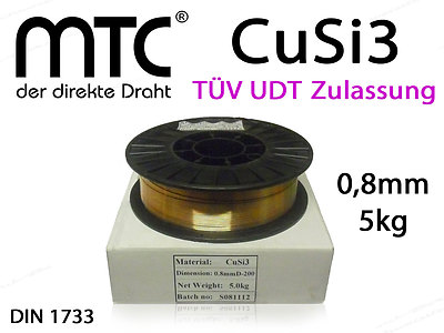 Schweissdraht MT-CuSi3 0,8mm 5 Kg Rolle D200 2.1461 MIG/MAG MIG Löten Lötdraht