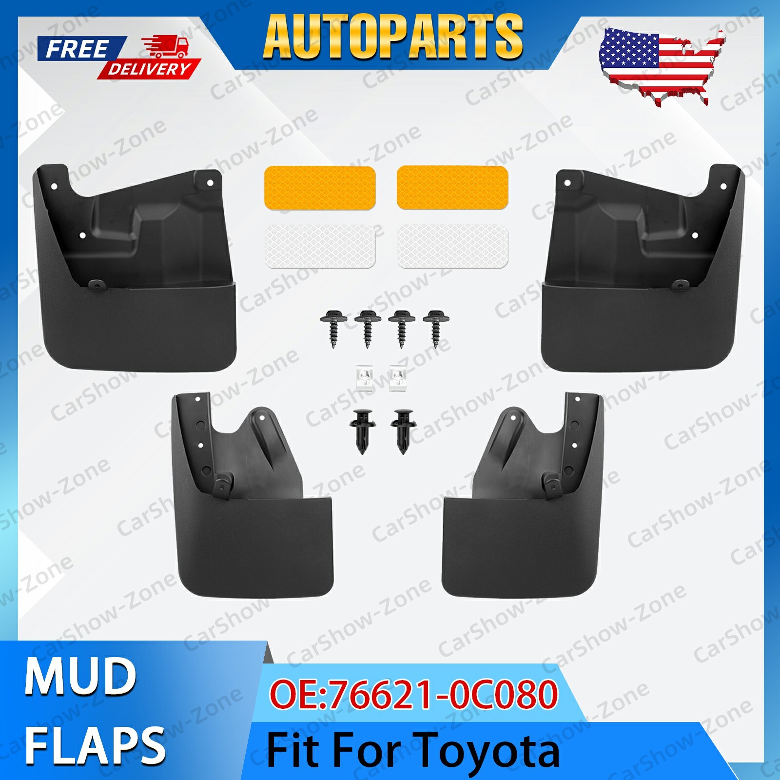 For Toyota Tundra 22 23 4Pc Front+Rear Mud Flaps Mudguard Kit Splash Guards