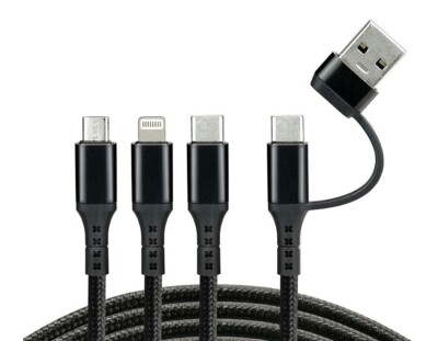 everActive 5in1 Micro USB 8-Pin Type-C Ladekabel İphone 13 14 15 Samsung S22 S23