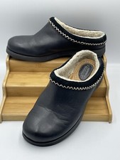 Fossil Leather Sherpa Lined Mules Slippers Hard Sole Size 7