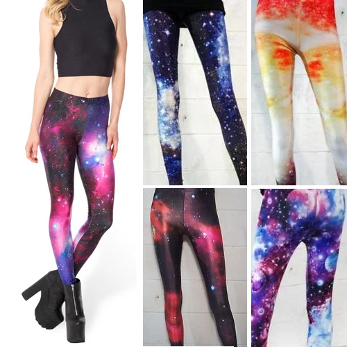 Cosmic Galaxy Leggings Starry Night Sky Milky Way Aurora Space