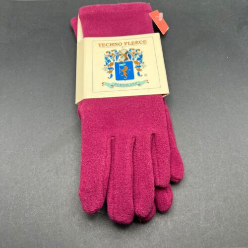 Womens Portolano Techno Fleece Gloves Maroon Outdoor Vintage NOS