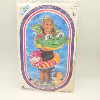 ペンギン サーフィン ウォーターゲーム New Vintage 1997 Intex The Wet Set Animal Split Ring 26”x 22” Pool