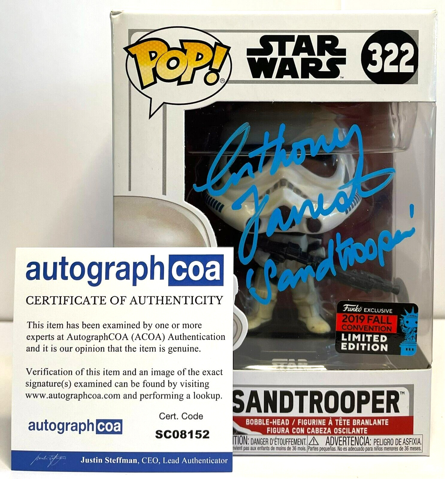 Thumbnail - Anthony Forrest Signed Autogramm Funko Pop Star Wars In Person