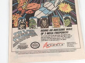 Silver Surfer NES 2 Pack Laminated Ad Hi-Score Contest Vintage 1990 Game Advert