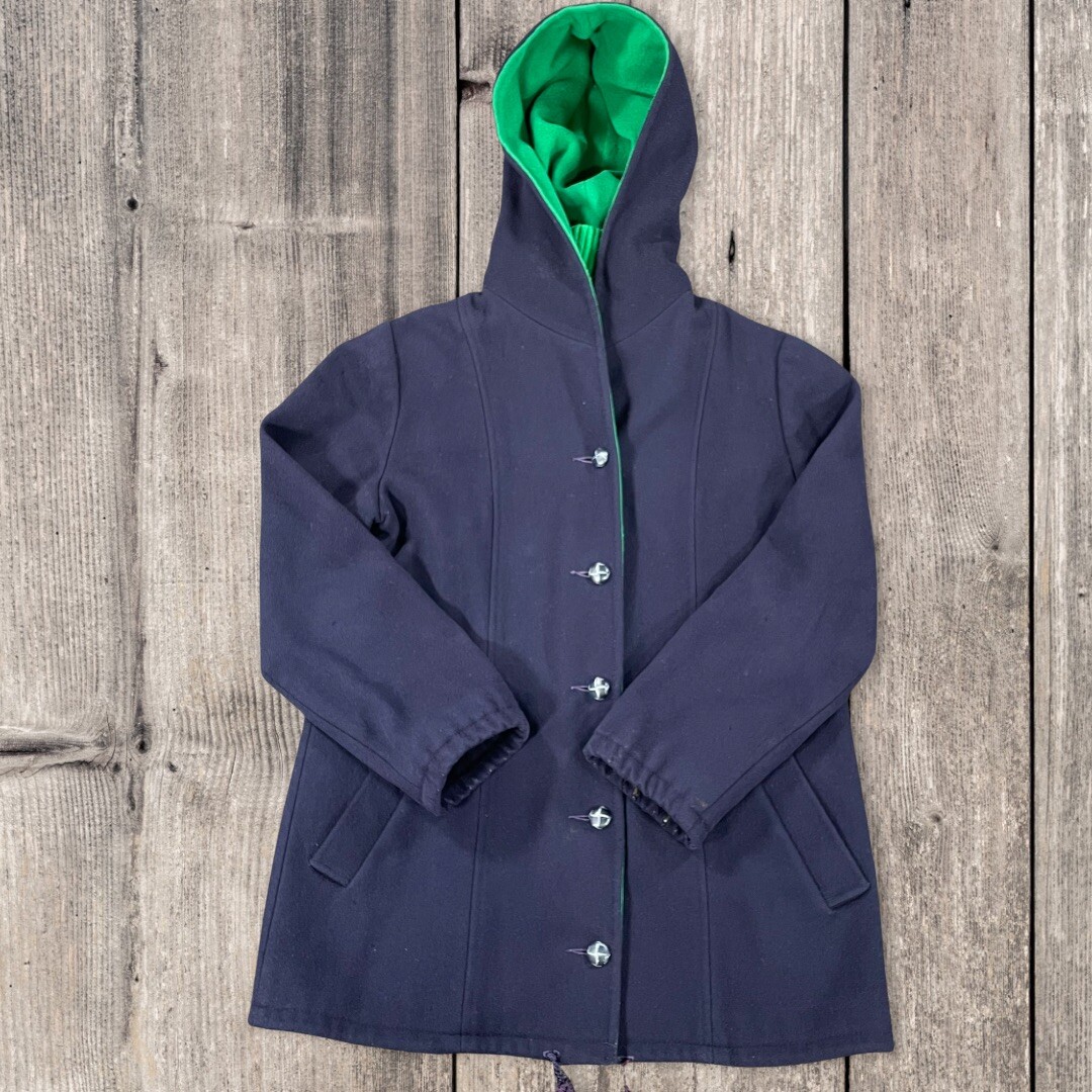 Vintage 70s Mackintosh Vest Coat Womens Blue Wool Full Zip Union Made