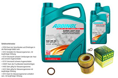 MANN Inspektionspaket 7L ADDINOL 0540 SUPER LIGHT 5W-40 für BMW 3er E90 325i