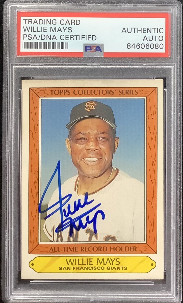 Willie Mays Signed 1985 Topps Collectors #26 Baseball Card Giants
