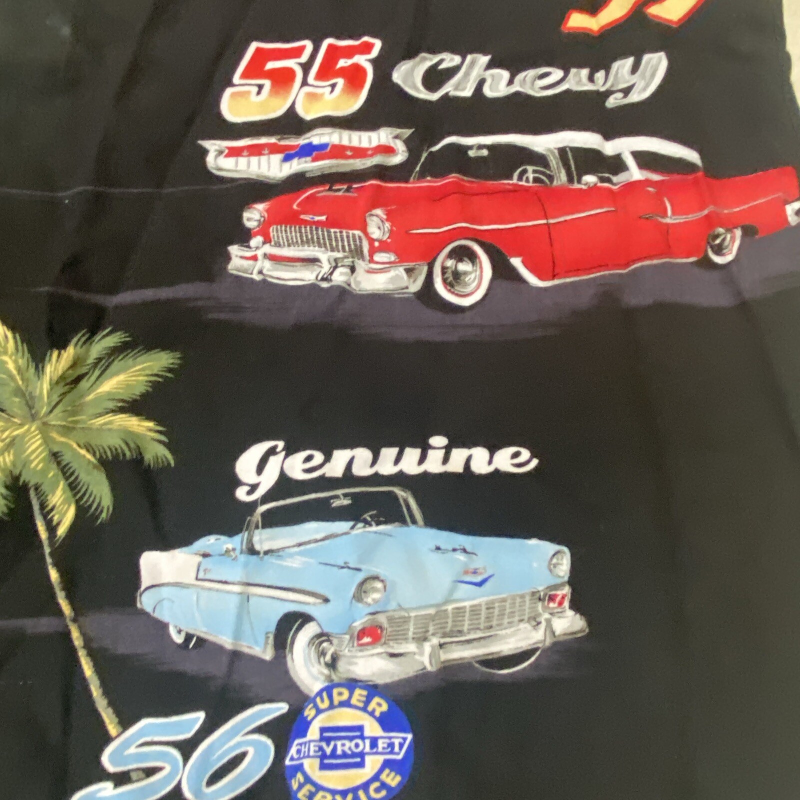 Vintage Paradise Found Hawaiian Shirt Mens 2XL Black Corvette Stingray RARE