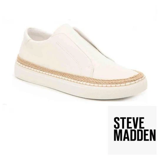 Steve Madden Dasher Espadrille Slip on White Sneaker Size 9.5 NEW