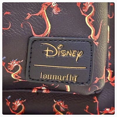 Loungefly Disney Mulan Mushu Navy Blue Leather Mini Backpack w/Cri
