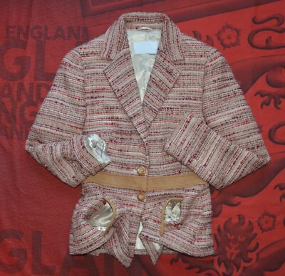 Prada Milano Women Tweed Blazer Jacket Size S Made In Italy Luxury