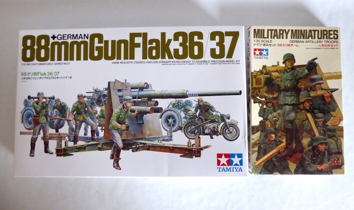 TAMIYA JAPAN WWII 88mm GUN FLAK 36/37 GERMAN GUN MODEL