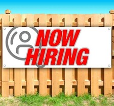 NOW HIRING Advertising Vinyl Banner Flag Sign Many Sizes EMPLOYMENT