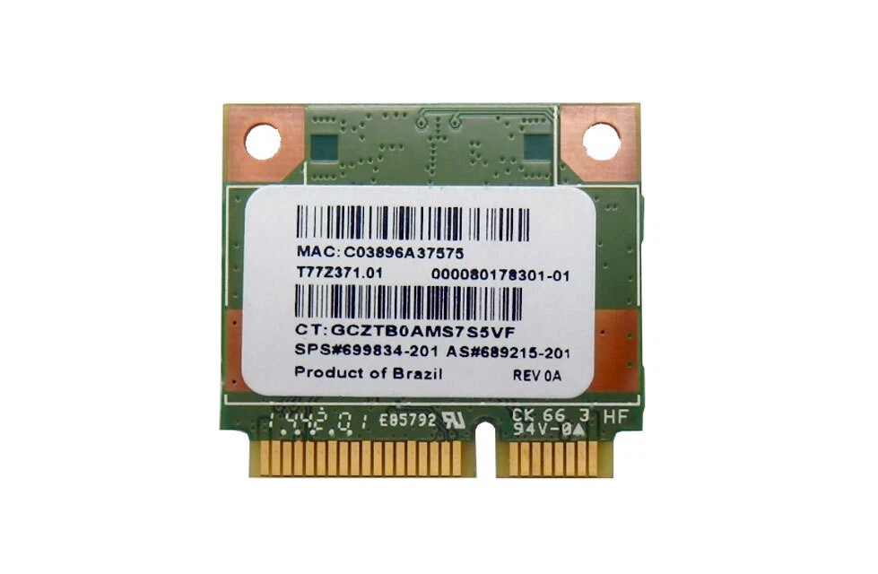 HP Ralink RT3290 Mini PCIe Wireless Bluetooth Card 689215-201.