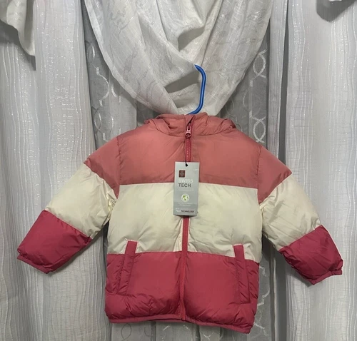 Swiss Tech Baby size 18 Months Girls Puffer Jacket with Hood Color Mauve Glow - Picture 6 of 7