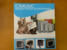 CEESC Magnetic Pet Door for Cats and Dogs XL White - New open box