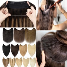 Invisible Wire Clip In 100 Remy Human Hair Extensions One Piece Hidden Headband