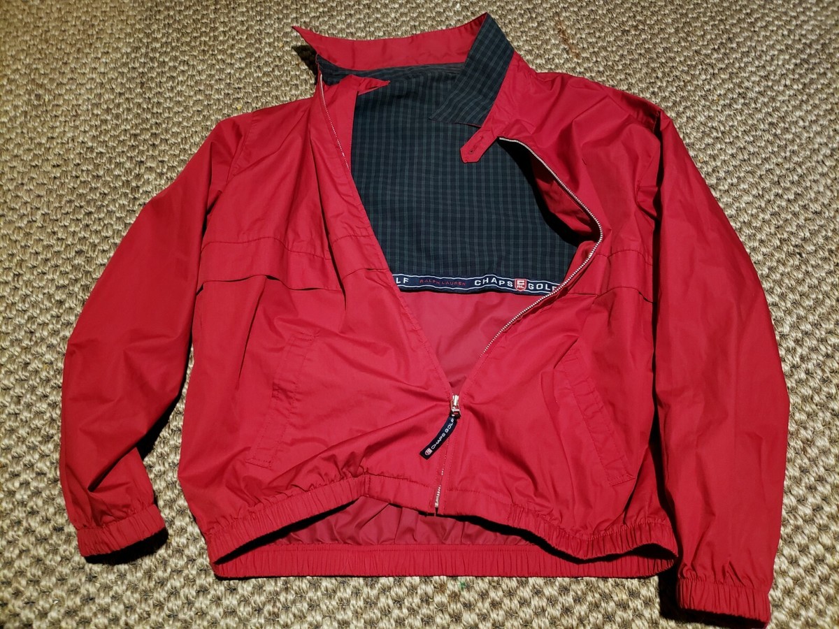 Vtg 90s Chaps Ralph Lauren Harrington blacwatch trim Golf Jacket