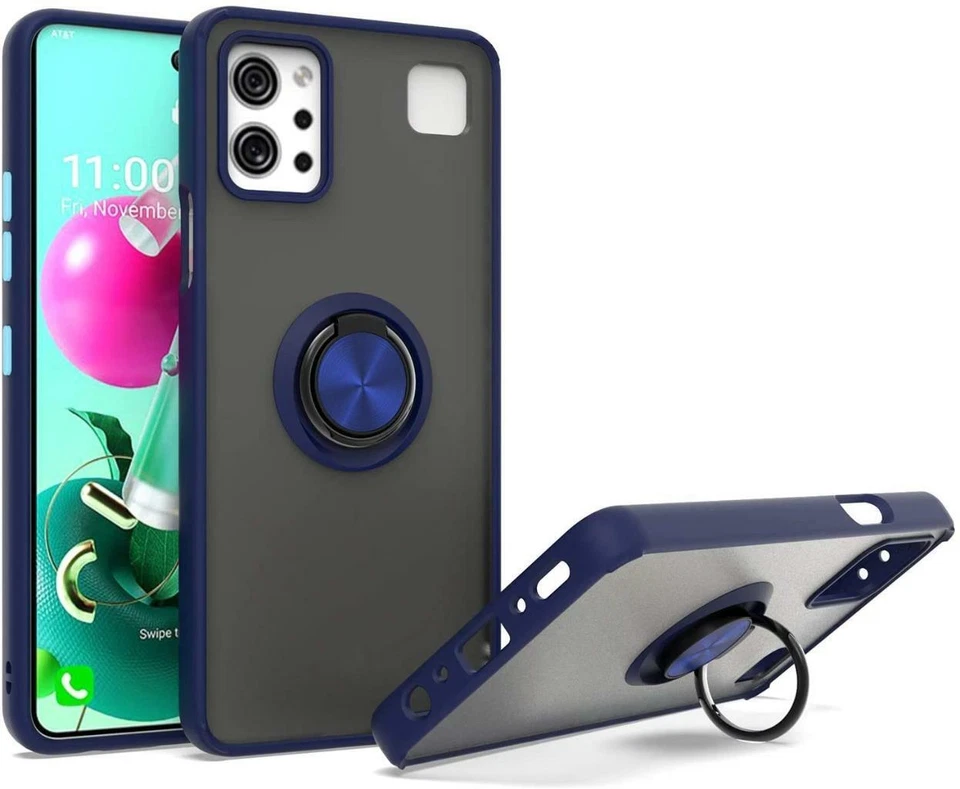 New For LG K92 5G 2020 Phone Ring Case Magnetic Metal Kickstand Clear Back Cover - Image 2 of 4