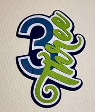 Birthday Age Title Number Three. Scrapbook, Card Making Paper Piecing