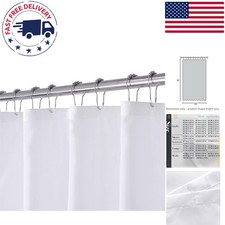 Elegant 71x72 White Water-Repellent Shower Curtain - Machine Washable Durable
