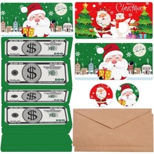 2 Pack Christmas Money Gift Holder with 10 Bill Slots and 4 Card Slots, Surpr...