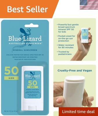 Kids Mineral SPF 50 Sunscreen Stick, Zinc Oxide, 100% Mineral Actives, Develo...
