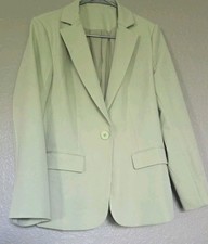Women s Pale Mint Green Single Button Blazer Jacket Size Medium