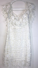 ASTR the Label Women's White Off-Shoulder Beautiful Laced Mini Dress Small