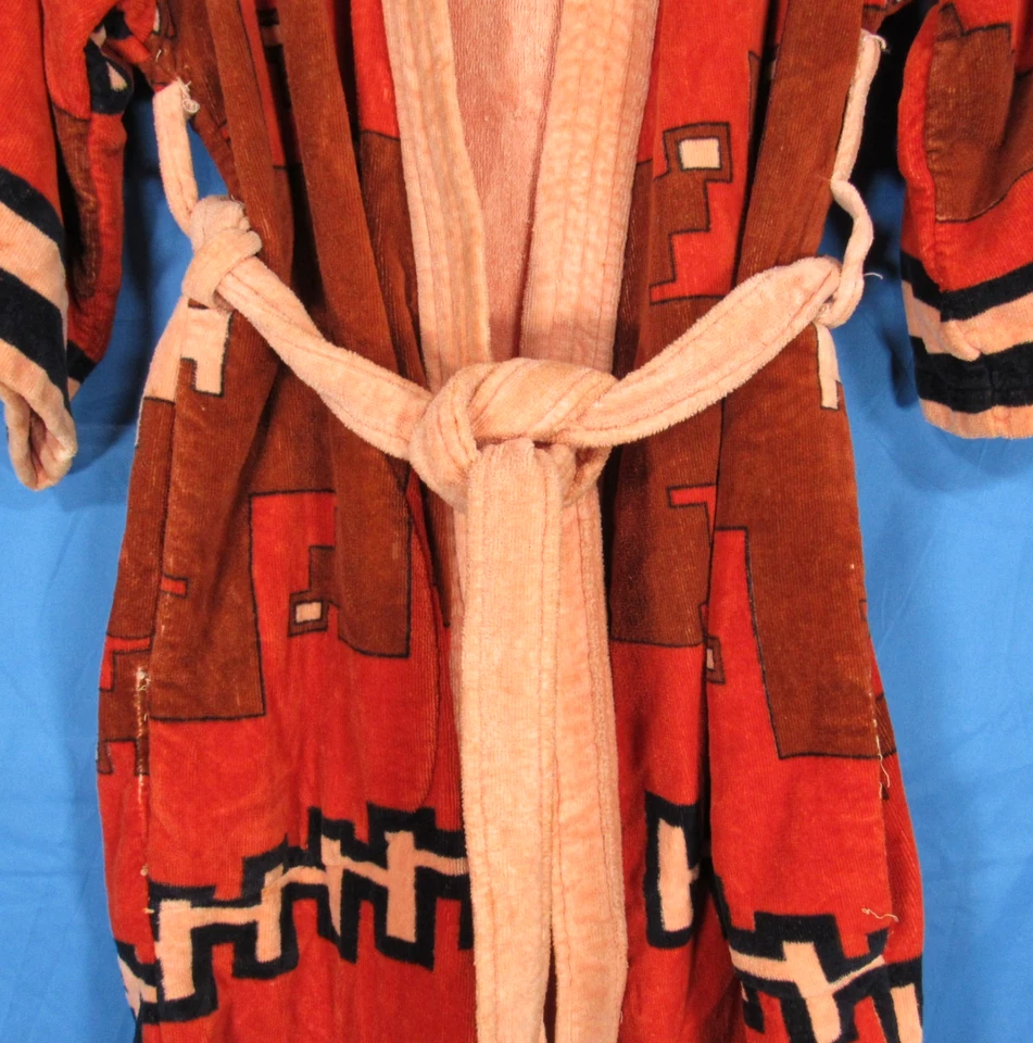 DE COLECCIÓN State O Maine TELA DE FELPA PESADA Retro BOLSILLOS Salón BATA OS Foto 4 de 4