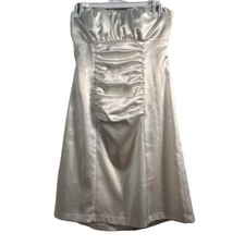 Fredericks Of Hollywood Dress 8 satin slip Vintage strapless Bow Coquette Y2k