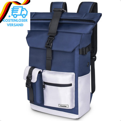 Rolltop Rucksack Herren, 27L Groß Rucksack Damen, Schulrucksack Mit Laptopfach 1