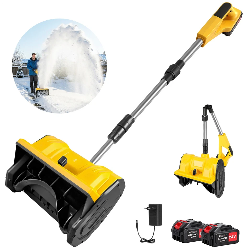 Akku Schneefräse 1000w Elektrische Schneeschieber Schneeschaufel mit 2 Akkus - Bild 3 von 4