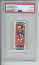 MERLIN OLSEN 1975 NABISCO #4 SUGAR DADDY LOS ANGELES RAMS GRADED PSA 4