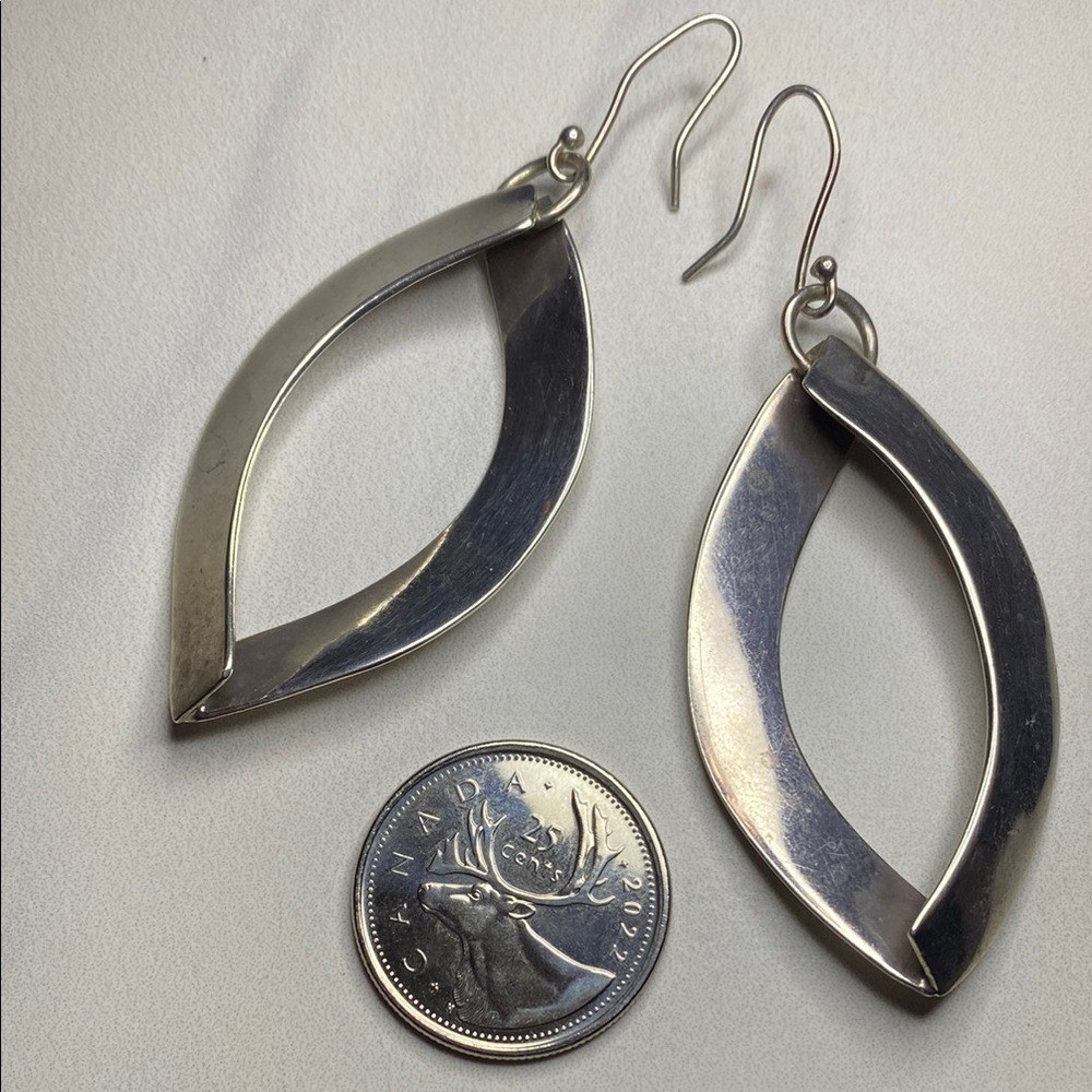 Solid Sterling Silver Earrings 925 - image 4
