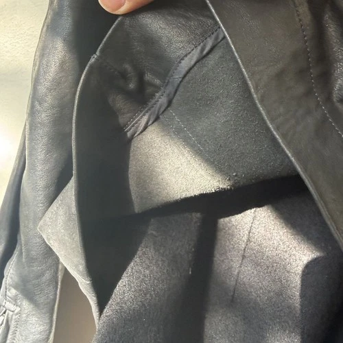 Rick Owens Stooges Leather Biker Jacket Cashmere Lining Black Sz IT 50 Italy image 17